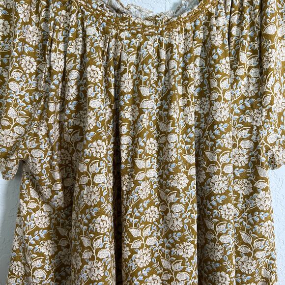 Women's Faherty Floral Pattern Pullover Short Sleeve Shirt Size XL - Picture 3 of 9